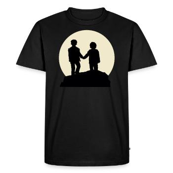 Étonnant frère et lune design - T-shirt Premium bio Homme - noir - Devant - Nico (187cm)