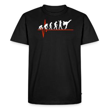 Taekwondo Heartbeat - EVOLUTION DU TAEKWONDO - T-shirt Premium bio Homme - noir - Devant - Nico (187cm)