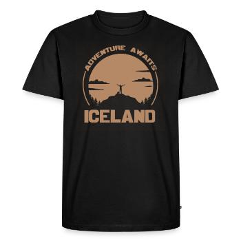 Islande - T-shirt Premium bio Homme - noir - Devant - Nico (187cm)