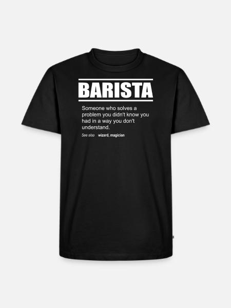 Funny Description Tee Barista Edition - Männer Premium Bio T-Shirt - Schwarz