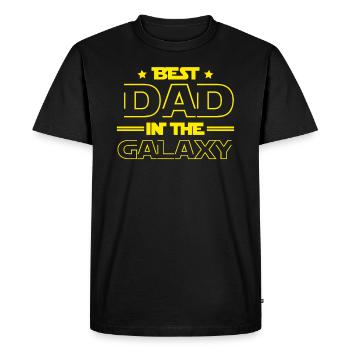 Meilleur papa dans la galaxie cadeau fête des pères - T-shirt Premium bio Homme - noir - Devant - Nico (187cm)
