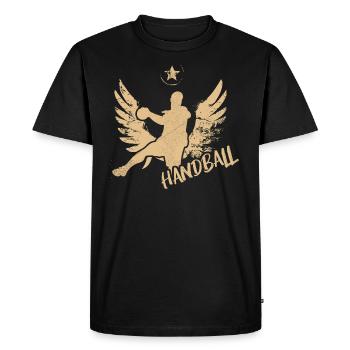 handball throw jump gift - Men's Premium Organic T-Shirt - black - Front - Nico (187cm)