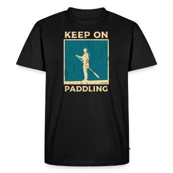 Paddle Board Stand Up Paddling - T-shirt Premium bio Homme - noir - Devant - Nico (187cm)