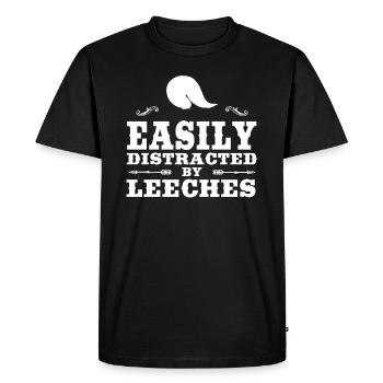 Facilement distrait par des sangsues Funny Leech Design - T-shirt Premium bio Homme - noir - Devant - Nico (187cm)