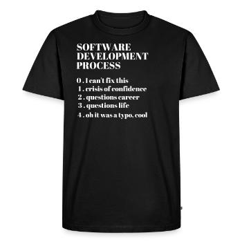 Software Development Funny Coding Programming - Men's Premium Organic T-Shirt - black - Front - Nico (187cm)