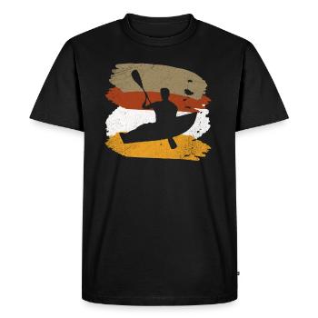 canoe - Men's Premium Organic T-Shirt - black - Front - Nico (187cm)