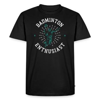 badminton - Men's Premium Organic T-Shirt - black - Front - Nico (187cm)