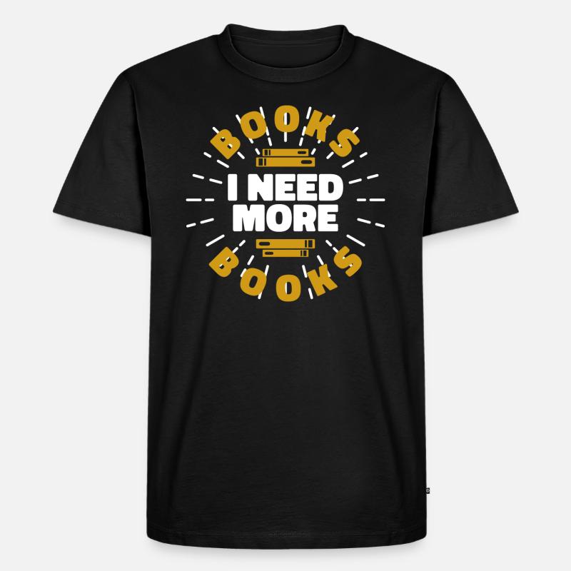 Bücher - Männer Premium Bio T-Shirt - Schwarz
