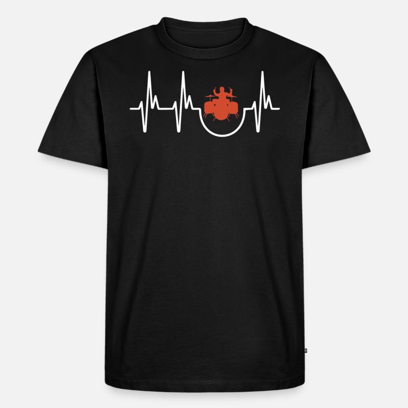 Drums - Männer Premium Bio T-Shirt - Schwarz