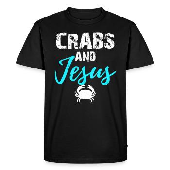 Crabes Et Jésus - Chrisitan - T-shirt Premium bio Homme - noir - Devant - Nico (187cm)