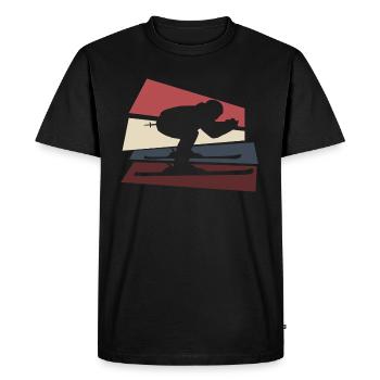 Skiing Retro - Men's Premium Organic T-Shirt - black - Front - Nico (187cm)