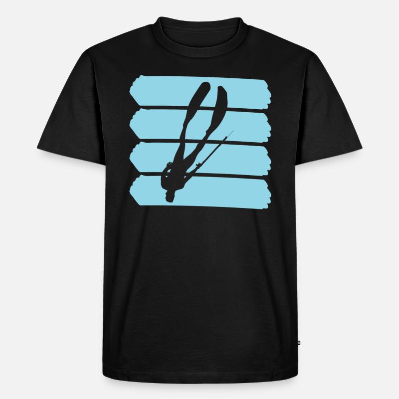 Speerfischen Taucher - Männer Premium Bio T-Shirt - Schwarz