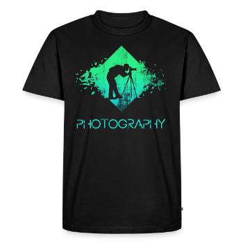 photographer - Men's Premium Organic T-Shirt - black - Front - Nico (187cm)