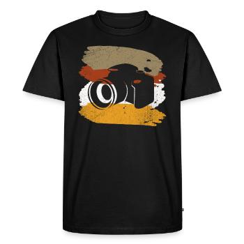 appareil photo - T-shirt Premium bio Homme - noir - Devant - Nico (187cm)