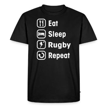 rugby - T-shirt Premium bio Homme - noir - Devant - Nico (187cm)