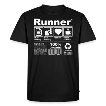 Runner - Men's Premium Organic T-Shirt - black - Front - Nico (187cm)