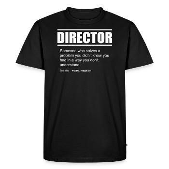 Funny Description Thé Director Edition - T-shirt Premium bio Homme - noir - Devant - Nico (187cm)