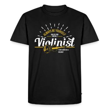 violin - Men's Premium Organic T-Shirt - black - Front - Nico (187cm)