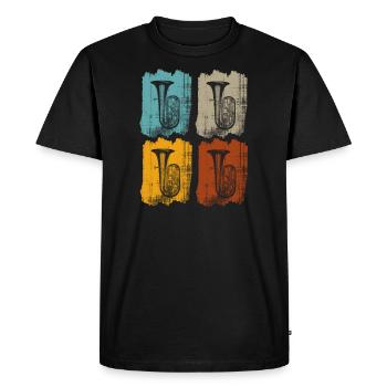 Tuba tubist retro - Men's Premium Organic T-Shirt - black - Front - Nico (187cm)