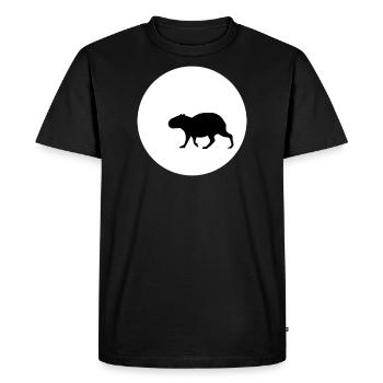 Capybara and Moon TEA - Men's Premium Organic T-Shirt - black - Front - Nico (187cm)