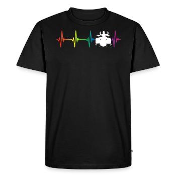Battements de coeur Rainbow - T-shirt Premium bio Homme - noir - Devant - Nico (187cm)