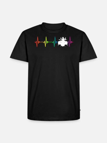 Drums Rainbow Heartbeat - Men's Premium Organic T-Shirt - black