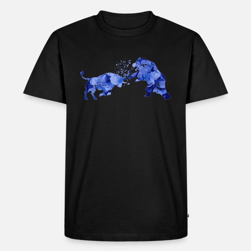 Bulle gegen Bär Börse - Männer Premium Bio T-Shirt - Schwarz