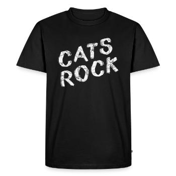 Chats rock, chats rock, propriétaires de chat, chatons - T-shirt Premium bio Homme - noir - Devant - Nico (187cm)
