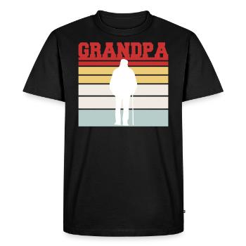 Tee shirt vintage papy - T-shirt Premium bio Homme - noir - Devant - Nico (187cm)
