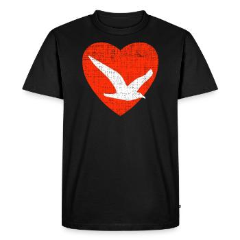 Coeur pour les mouettes - T-shirt Premium bio Homme - noir - Devant - Nico (187cm)