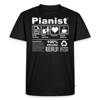 pianiste - T-shirt Premium bio Homme - noir - Devant - Nico (187cm)