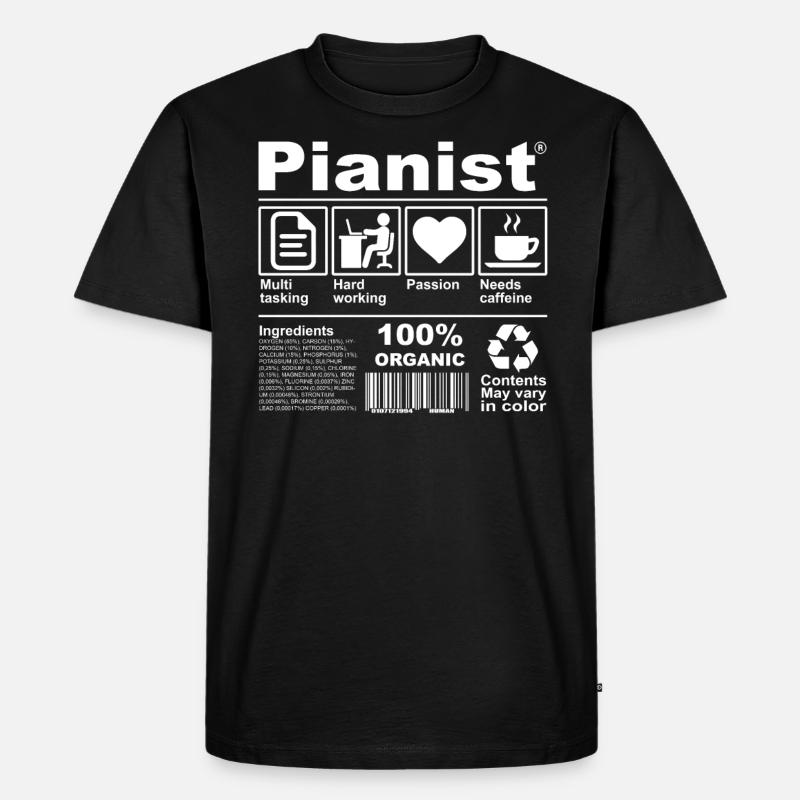 Pianist - Männer Premium Bio T-Shirt - Schwarz