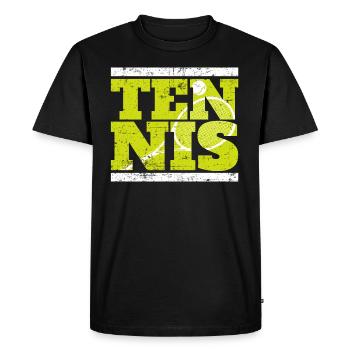 Tennis - T-shirt Premium bio Homme - noir - Devant - Nico (187cm)
