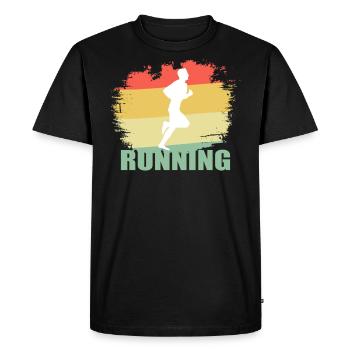 Hipster Running T Shirt - Men's Premium Organic T-Shirt - black - Front - Nico (187cm)