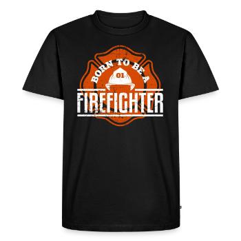 Firefighter firefighter - Men's Premium Organic T-Shirt - black - Front - Nico (187cm)