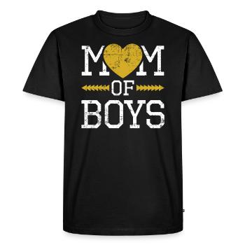 Maman de garçons - T-shirt Premium bio Homme - noir - Devant - Nico (187cm)