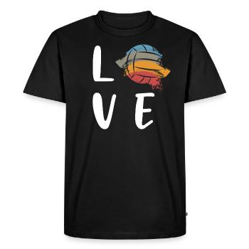 Amour volley - T-shirt Premium bio Homme - noir - Devant - Nico (187cm)