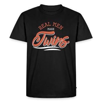 Twins - Men's Premium Organic T-Shirt - black - Front - Nico (187cm)