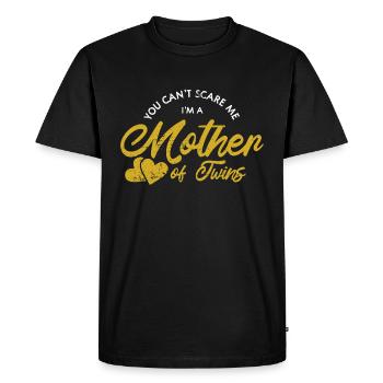 Mère de jumeaux dit - T-shirt Premium bio Homme - noir - Devant - Nico (187cm)