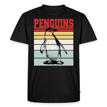 PENGUINS - T-shirt Premium bio Homme - noir - Devant - Nico (187cm)