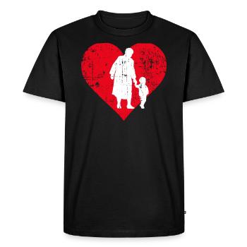 Un coeur pour les grand-mères - Nan Tee - T-shirt Premium bio Homme - noir - Devant - Nico (187cm)