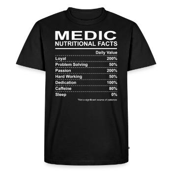 Informations nutritionnelles sur les médicaments - T-shirt Premium bio Homme - noir - Devant - Nico (187cm)