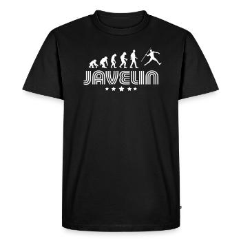 Evolution Of Javelin - Men's Premium Organic T-Shirt - black - Front - Nico (187cm)