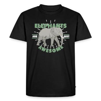 Eléphants - T-shirt Premium bio Homme - noir - Devant - Nico (187cm)