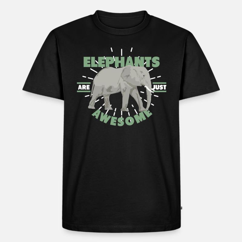 Elefanten Elefant - Männer Premium Bio T-Shirt - Schwarz