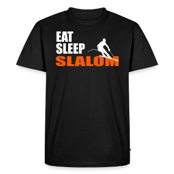 EAT. SLEEP. SLALOM. REPEAT. - T-shirt Premium bio Homme - noir - Devant - Nico (187cm)