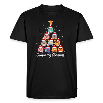 Cochons d’Inde de Noël - T-shirt Premium bio Homme - noir - Devant - Nico (187cm)
