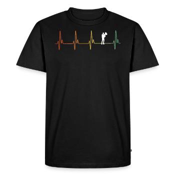 Hipster tuba heartbeat - Men's Premium Organic T-Shirt - black - Front - Nico (187cm)