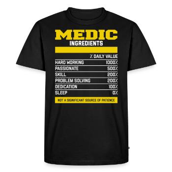 T-shirt de bons ingrédients médicinaux - T-shirt Premium bio Homme - noir - Devant - Nico (187cm)