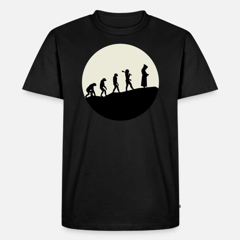Monks Evolution Moon - Men's Premium Organic T-Shirt - black
